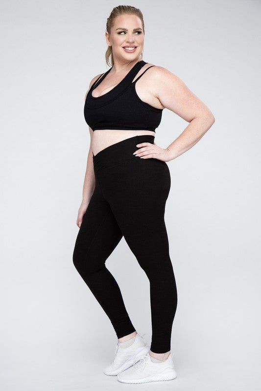 Plus Size V Waist Full Length Leggings Rae Mode