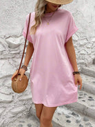 Round Neck Short Sleeve Mini Dress Trendsi