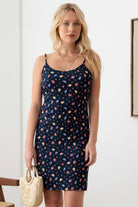 GILLI Floral Ribbed Tie-Back Cami Mini Dress Trendsi