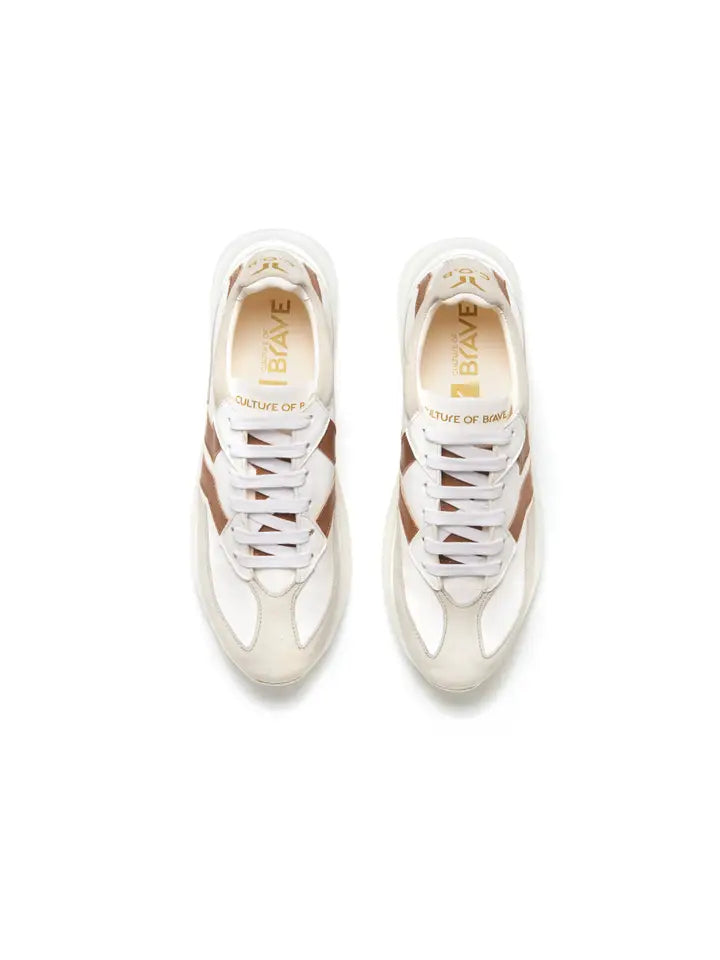 Free Soul 4 Women's White Low Cut Leather Sneakers | Handmade in Italy C.O.B. by Culture of Brave