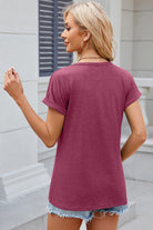 Round Neck Short Sleeve T-Shirt Casual Chic Boutique
