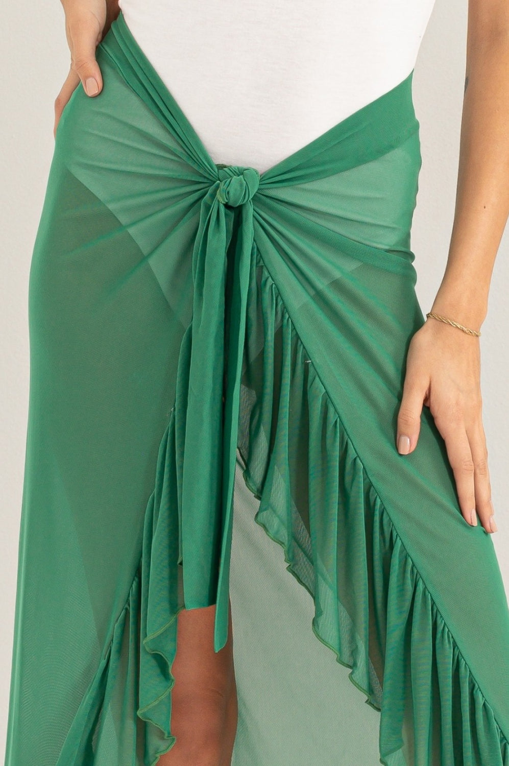 HYFVE Ruffle Trim Cover Up Sarong Skirt Trendsi