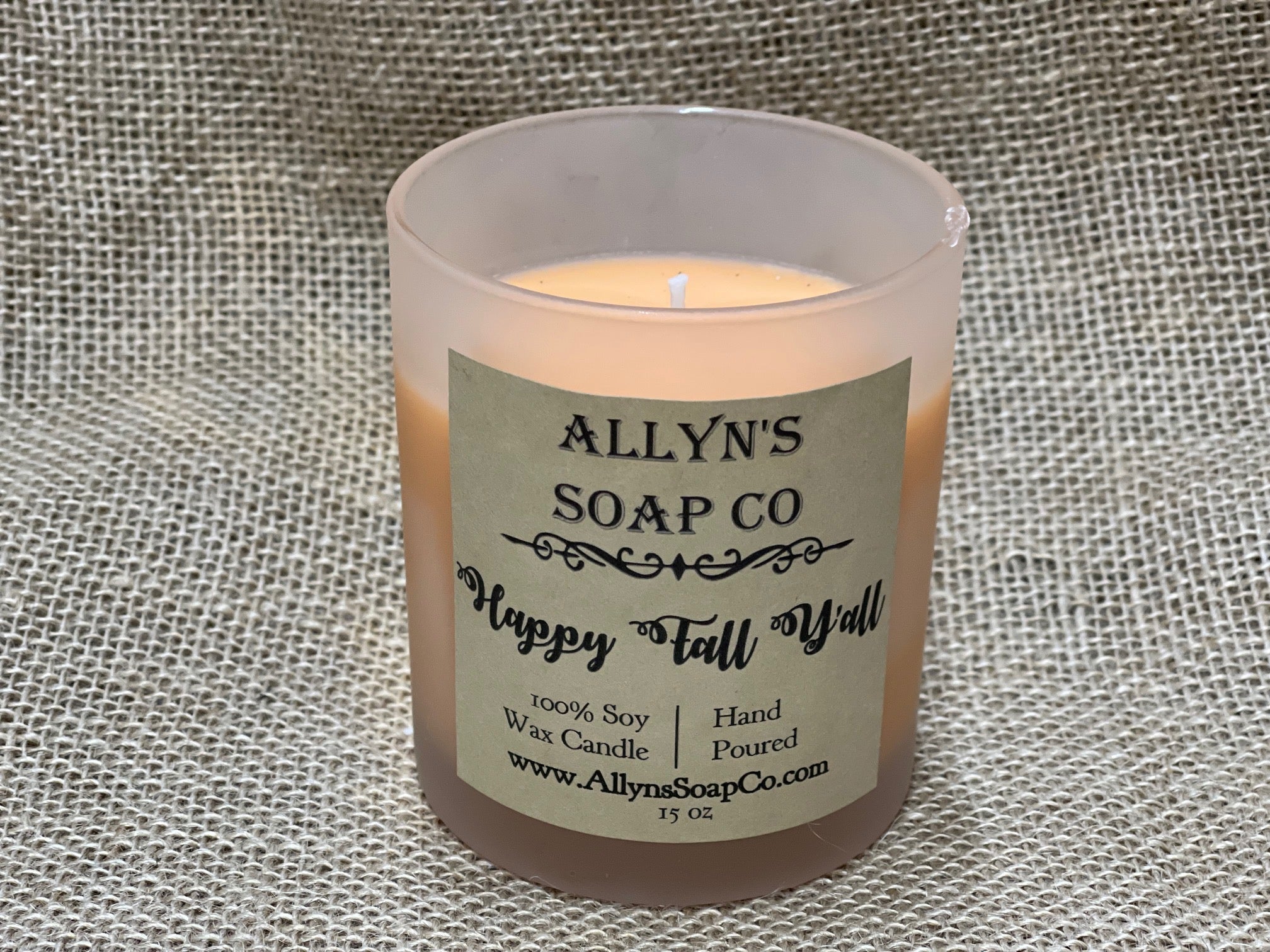 Happy Fall Y'all Soy Candle Allyn's Soap Co