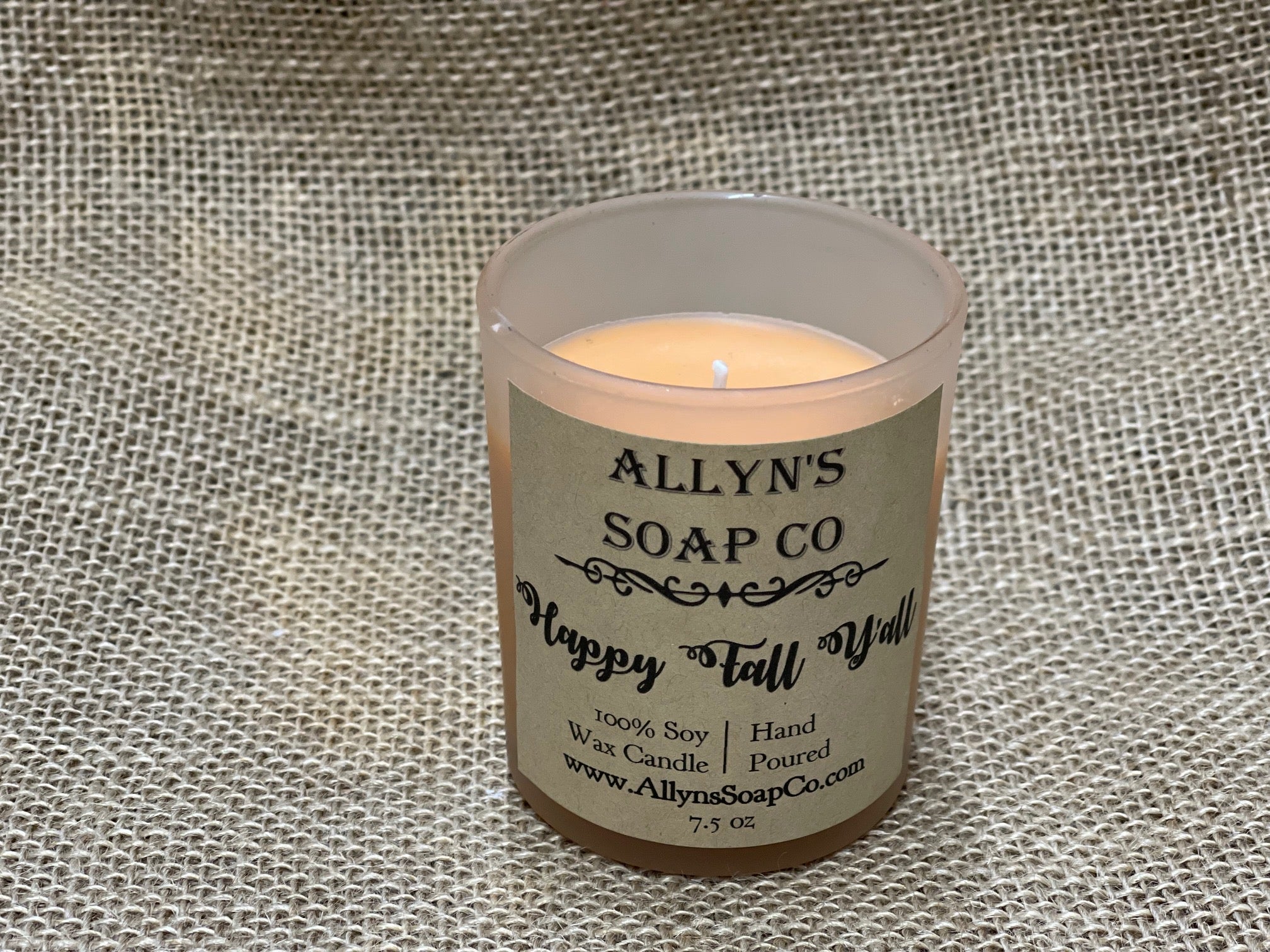 Happy Fall Y'all Soy Candle Allyn's Soap Co