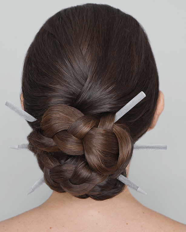 Frenchies Grey Velvet Hairsticks Frenchies