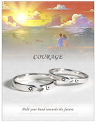 Slim Arrow Adjustable Sun Moon Matching Couple Ring Set The Colourful Aura