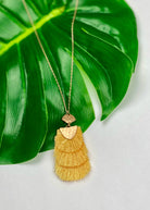 Tiered Fringe Pendant Necklace Accessories Boutique Simplified