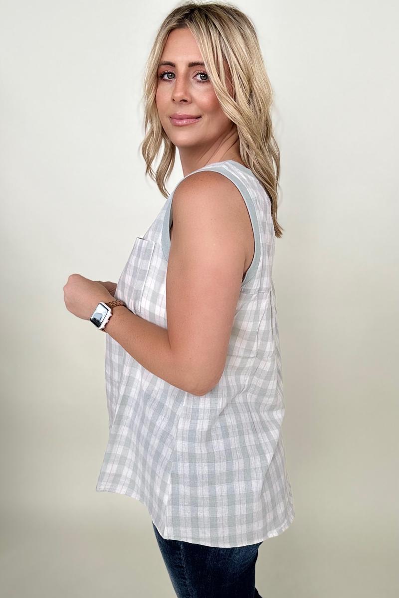 Cotton Bleu Cotton Check Tank Top Kiwidrop