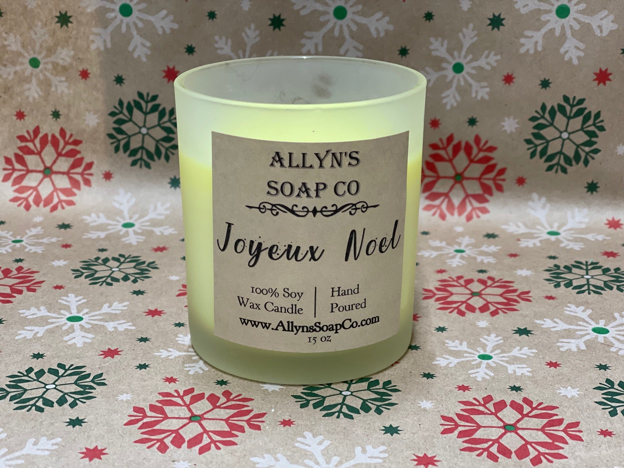 Joyeux Noel Wax Candle Allyn's Soap Co