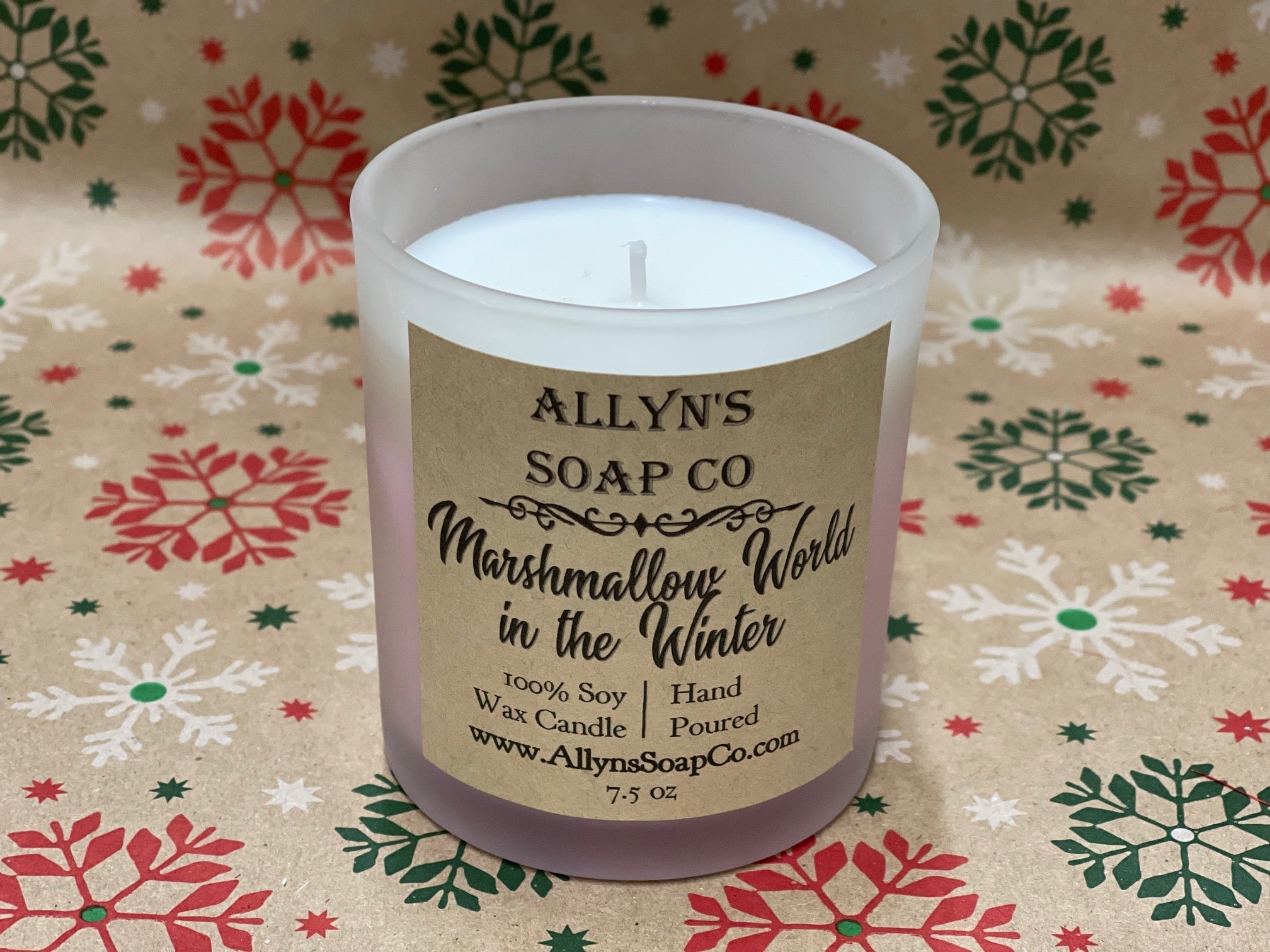 Marshmallow World in the Winter Soy Candle Allyn's Soap Co