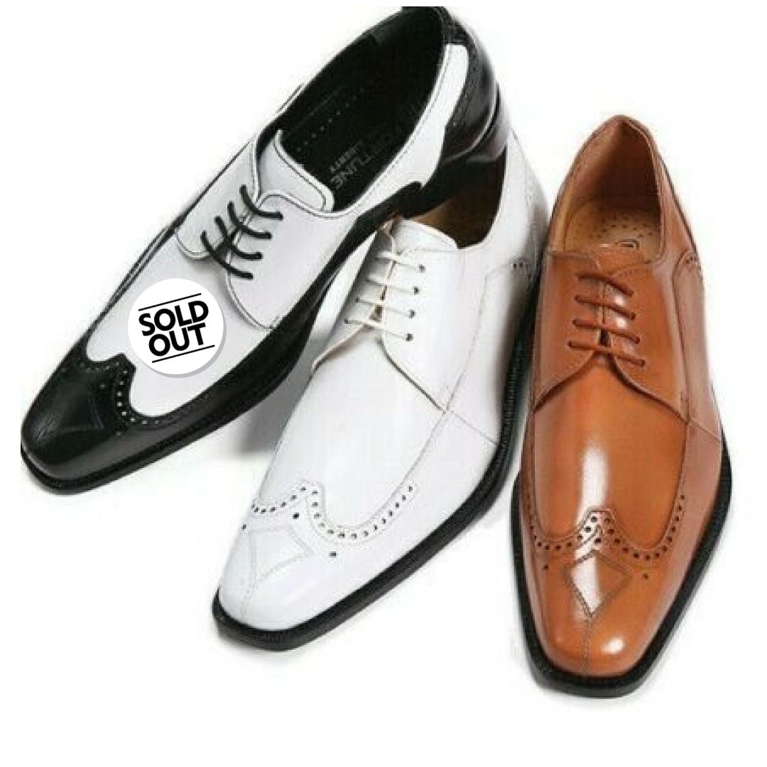 Men's Genuine Leather Wingtip Oxford Dress Shoes