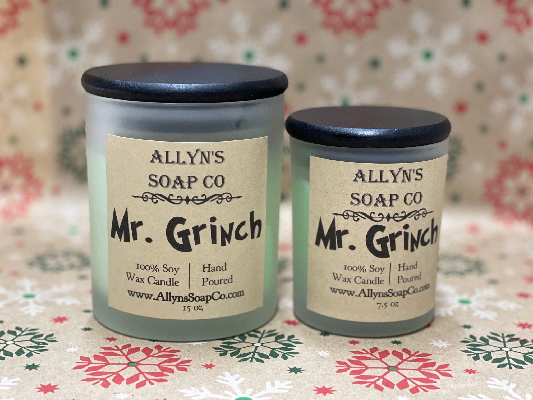 Mr Grinch Soy Wax Candle Allyn's Soap Co