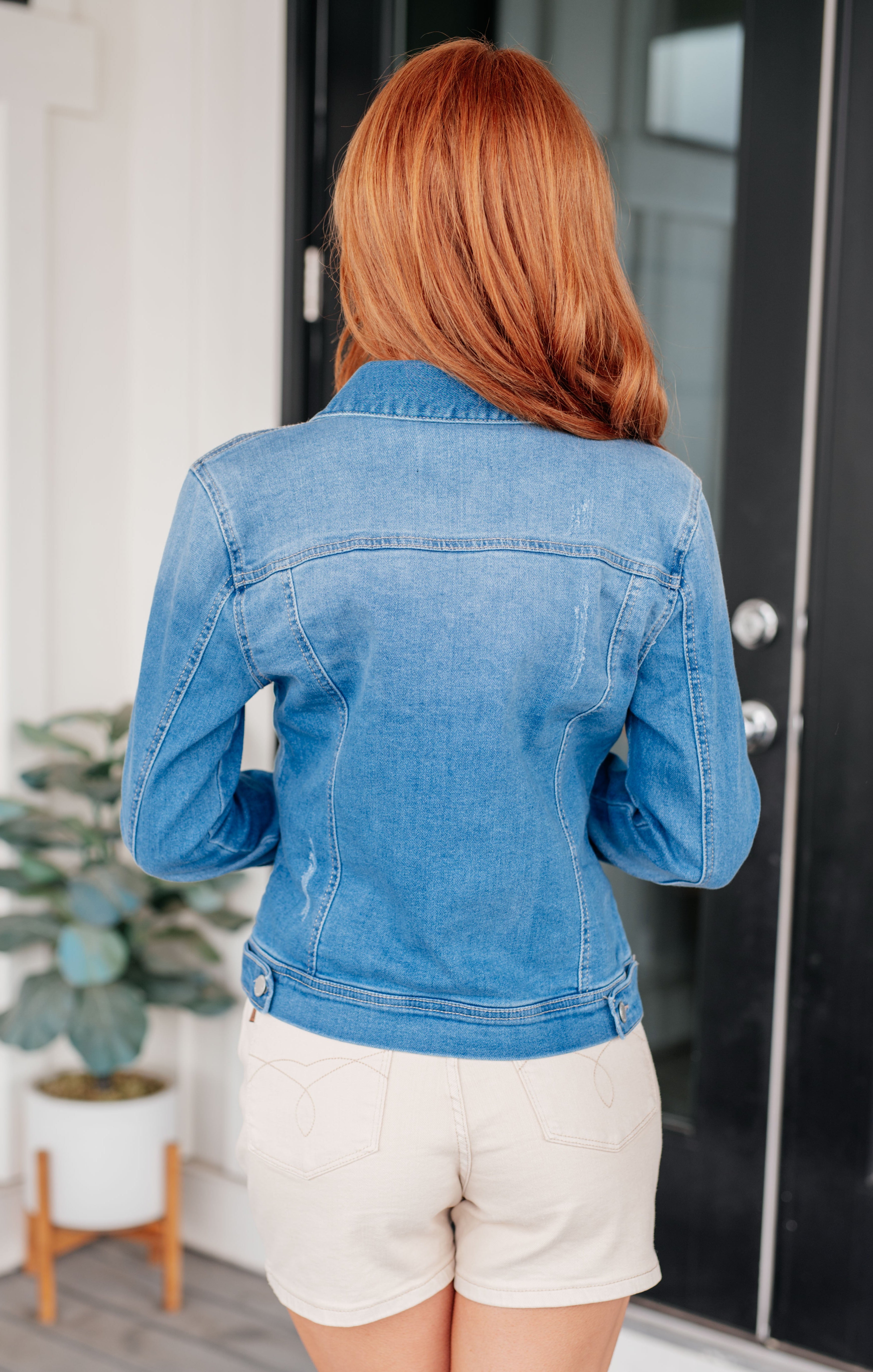 Every Occasion Denim Button Up Jacket Ave Shops