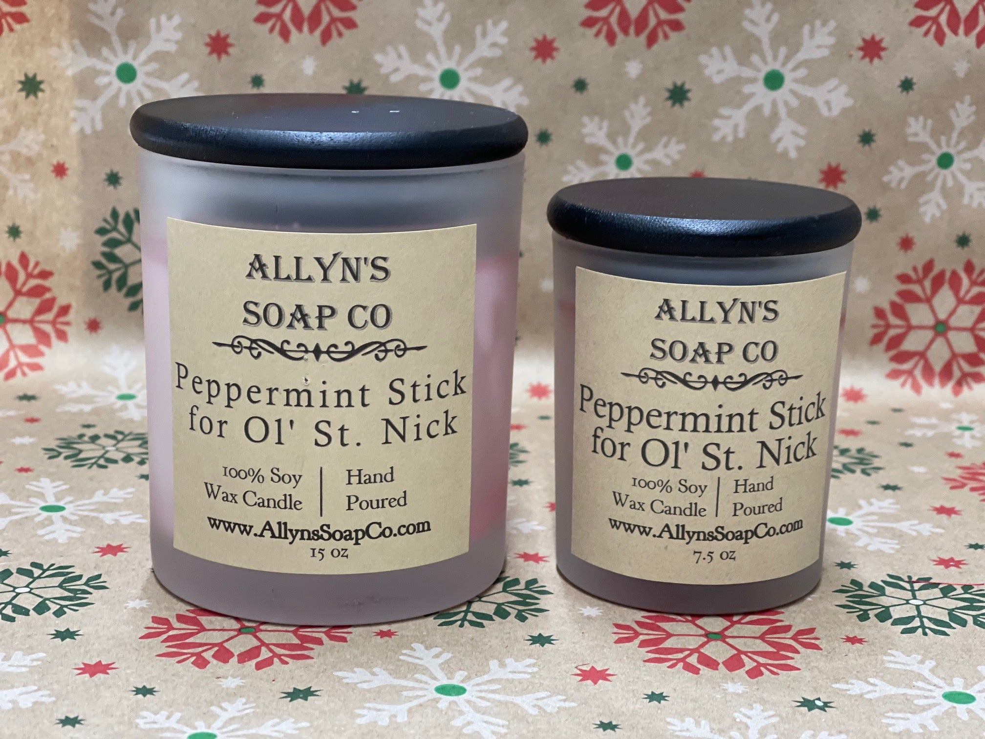 Peppermint Stick for Ol' St. Nick Wax Candle Allyn's Soap Co