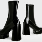 Platform Chunky Heeled Women Vegan Ankle Sock Boots Fashionella