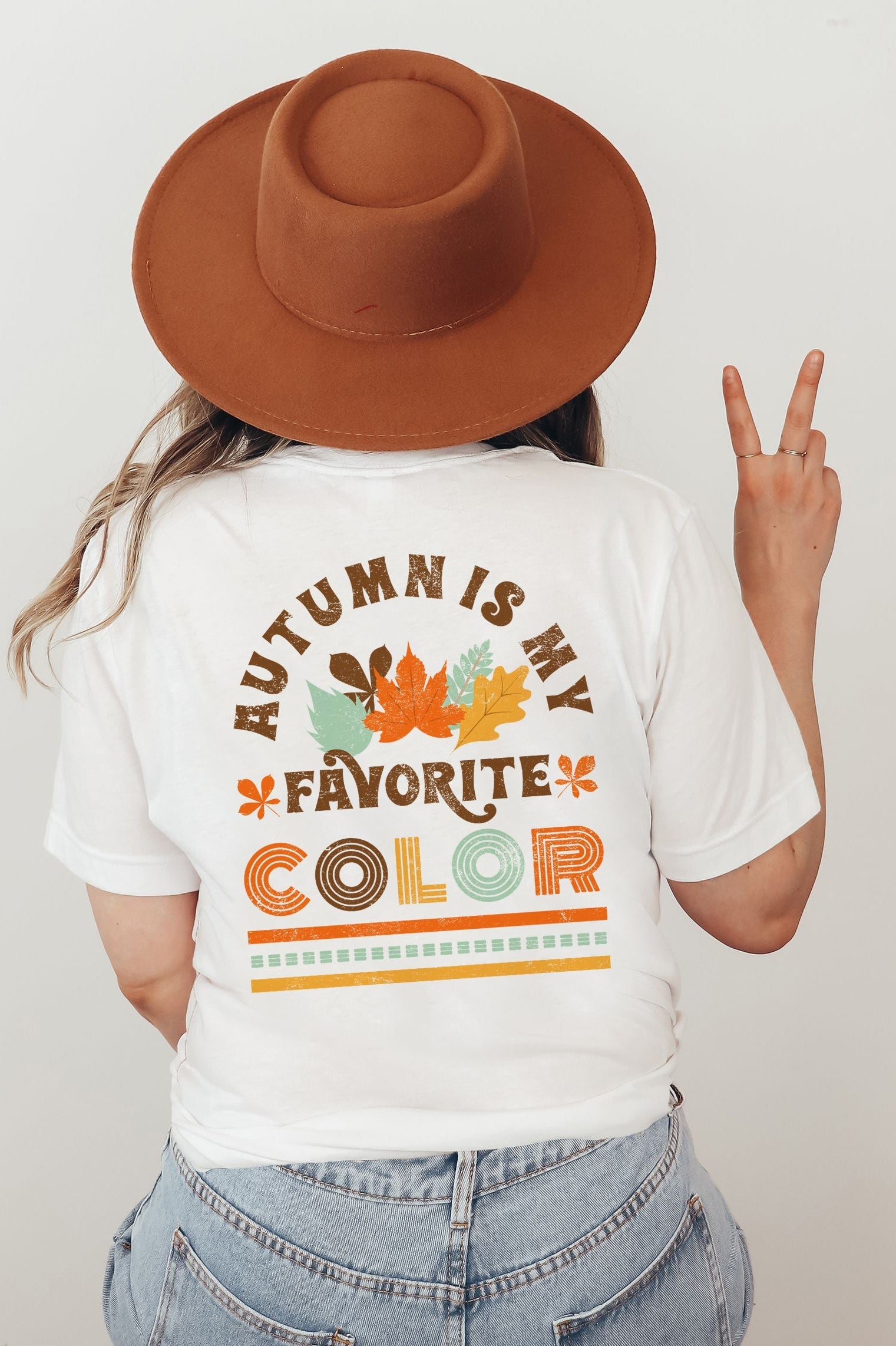 Autumn Is My Favorite Color | Short Sleeve Crew Neck | Front And Back Ink Olive and Ivory Retail