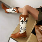 Retro Pattern Cowboy Western Boots For Women Fashionella