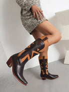 Retro Pattern Cowboy Western Boots For Women Fashionella