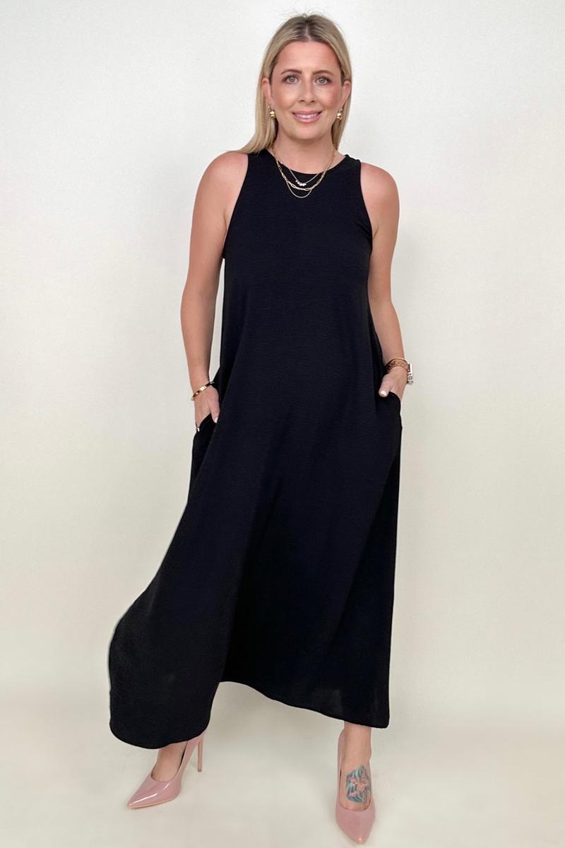 Be Stage Sleeveless Airflow A-Line Maxi Dress Kiwidrop