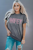Wifey Leopard Graphic Short Sleeve Tee Casual Chic Boutique