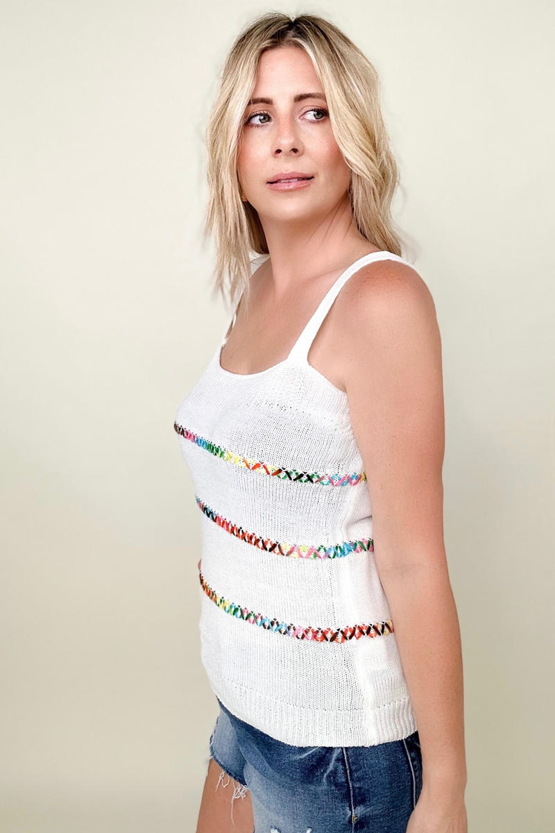 BiBi Multicolor Stripe Knit Tank Top Kiwidrop