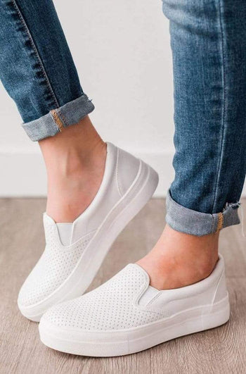 Slip Into Style Slip On Sneakers - White Accessories Boutique Simplified