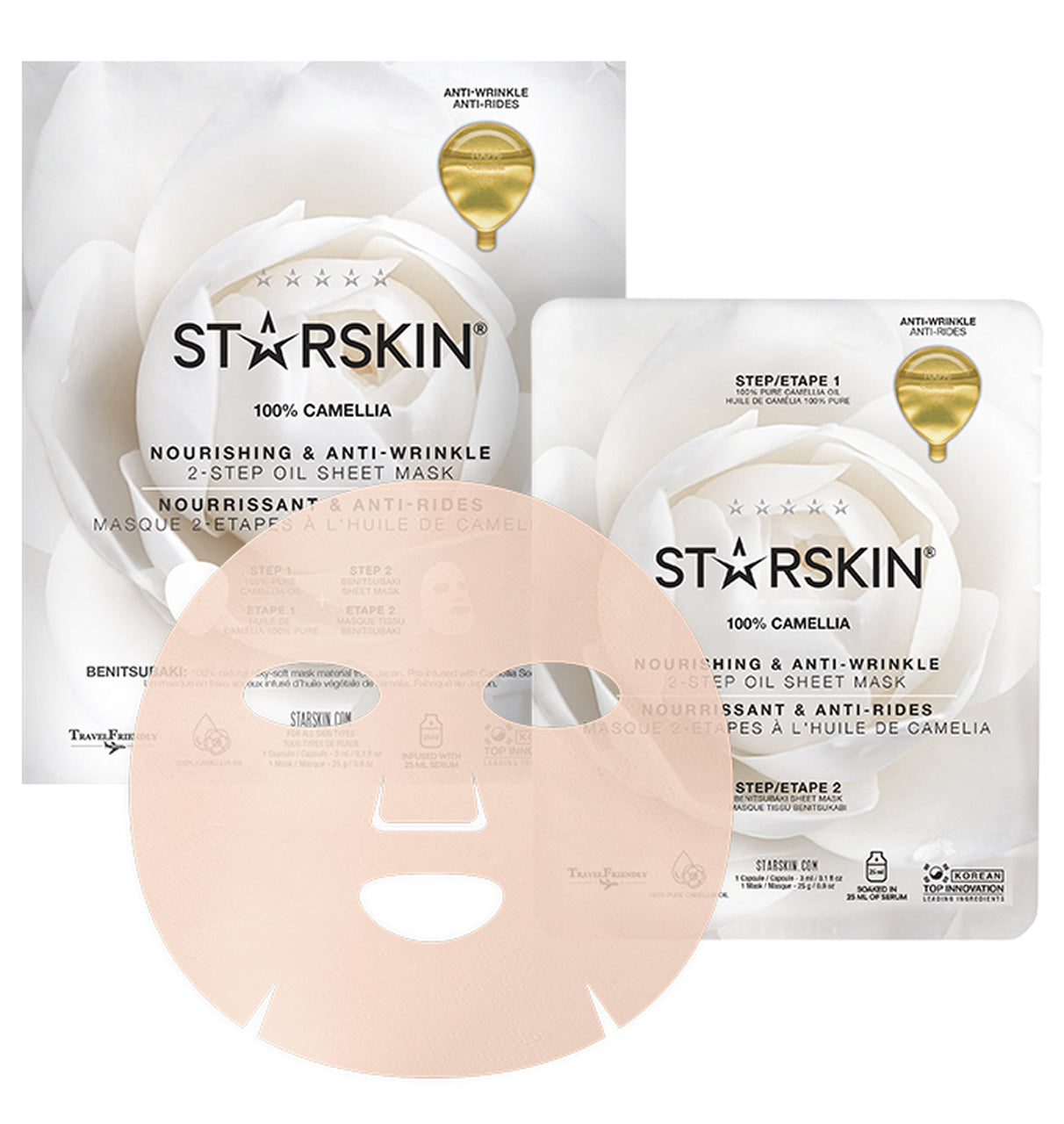 STARSKIN 100% Camellia Oil (Anti-aging) Nourishing & Anti-Wrinkle 2-Step Sheet Mask Grace Beauty