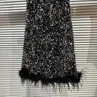 Strapless Feather Sequined Tube Dress Fashionella