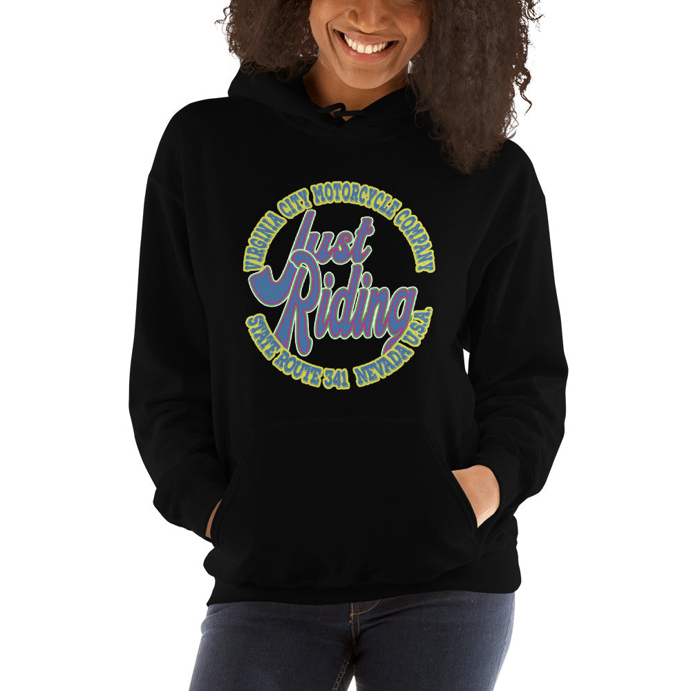 Just Riding - Ladies Dirt Bike Hoodie Virginia City Motorcycle Company