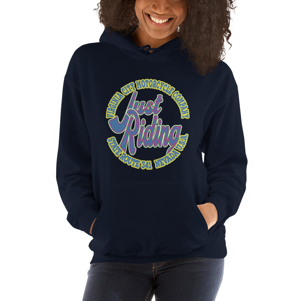 Just Riding - Ladies Dirt Bike Hoodie Virginia City Motorcycle Company