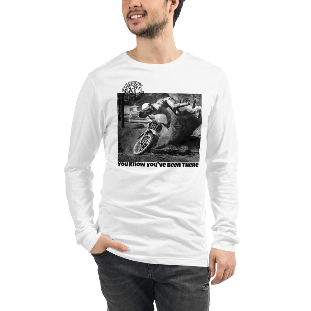 Dirt Bike #181 Long Sleeve White T-Shirt Virginia City Motorcycle Company