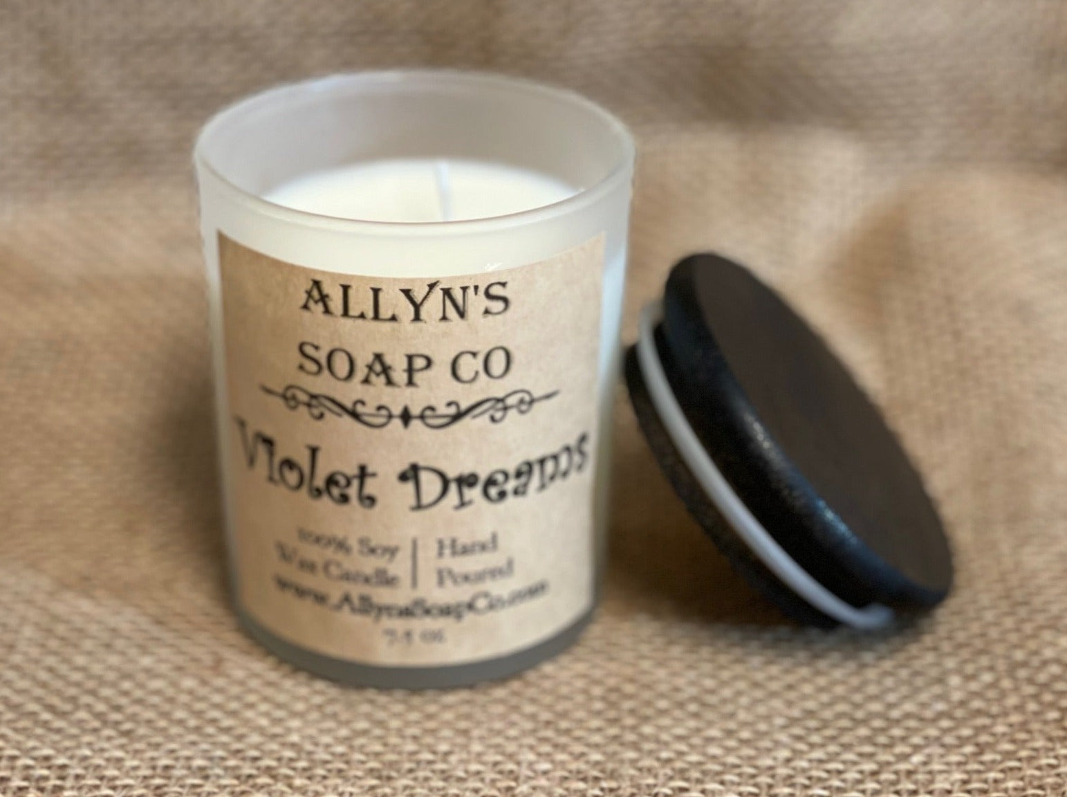 Violet Dreams Soy Candle Allyn's Soap Co