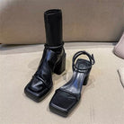 Women Ankle Boots Thick Sole Platform High Heel Sandals with Socks Fashionella