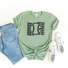 Baseball Game Day Stacked | Short Sleeve Crew Neck Olive and Ivory Retail