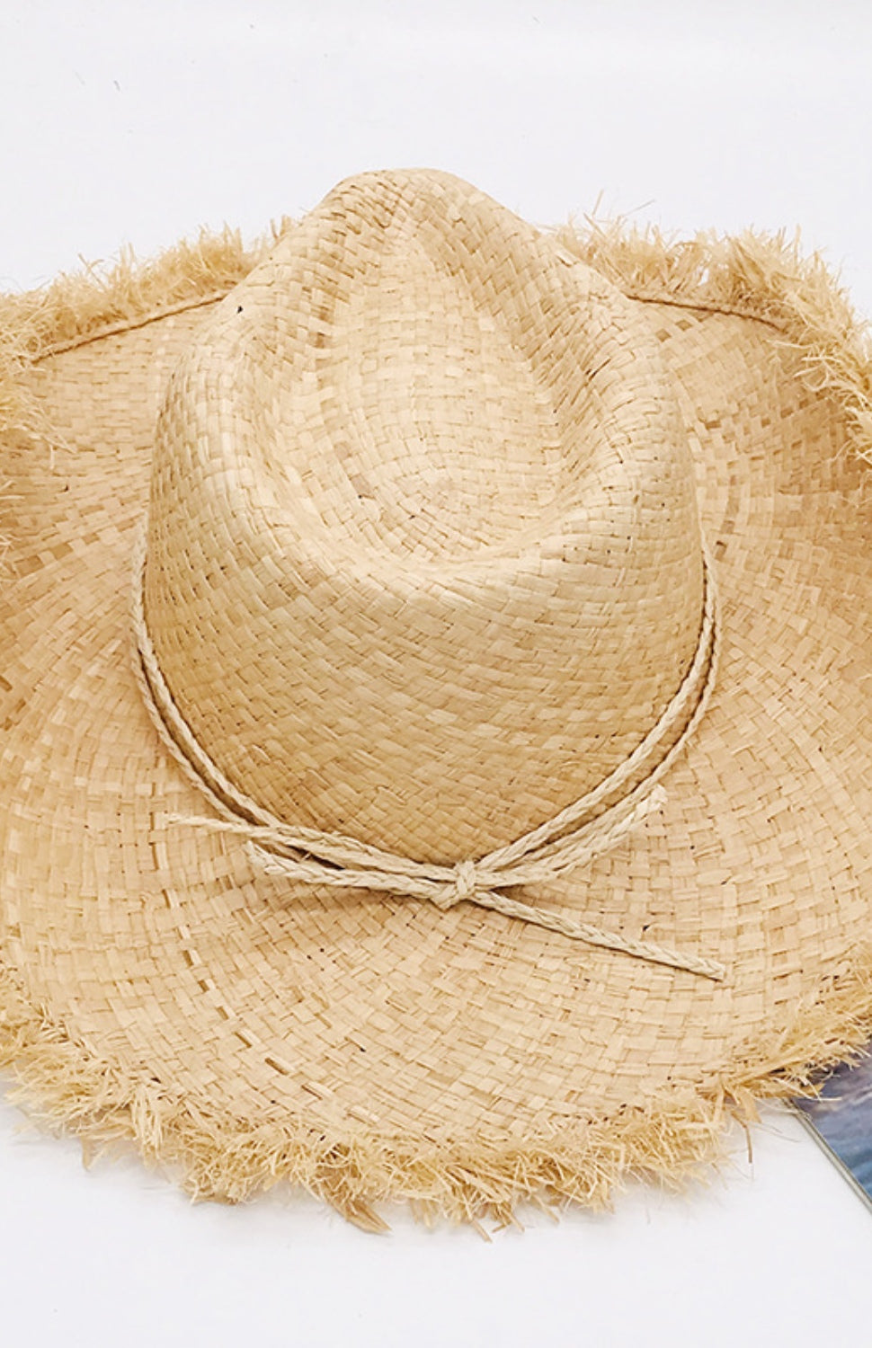 Raw Hem Wide Brim Straw Woven Hat Trendsi