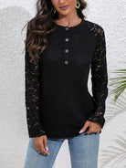 Half Button Raglan Sleeve Blouse Trendsi