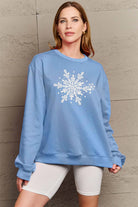 Simply Love Full Size Snowflake Graphic Sweatshirt Trendsi