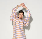 FLORENCE striped dress with ruffle shoulders GILD