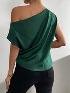 Ruched Single Shoulder Blouse Trendsi