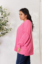 Zenana Full Size Center Seam Long Sleeve Sweatshirt Trendsi