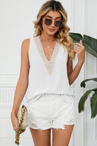 V-Neck Wide Strap Tank Trendsi