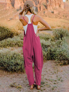Double Take Full Size Sleeveless V-Neck Pocketed Jumpsuit Trendsi