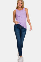 Zenana Ribbed Round Neck Tank Trendsi