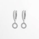 925 Sterling Silver Inlaid Zircon Hoop Dangle Earrings Trendsi