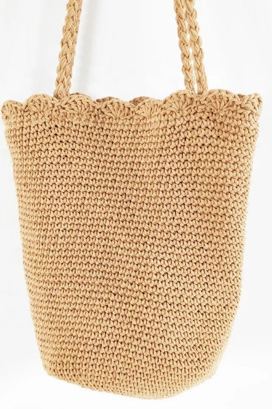 Knitted Scalloped Edge Tote Ellisonyoung.com