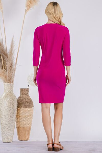 Celeste Full Size Round Neck Long Sleeve Slim Dress Trendsi