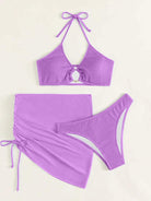 Tied Halter Neck Three-Piece Swim Set Trendsi