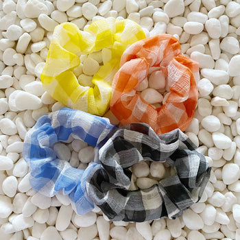 Fresh Gingham Hair Scrunchie Set Of 4 Ellisonyoung.com