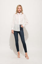 And The Why Eyelet Long Sleeve Button Down Shirt Trendsi