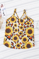 Printed Surplice Spaghetti Strap Cami Trendsi